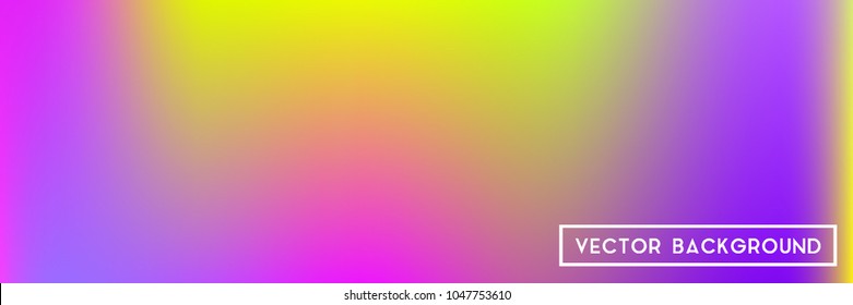 Acid neon horizontal wide headers modern background. Narrow smooth blurred futuristic template. Bright desert hologram contrast backdrop. Blank Holographic spectrum gradient for printed products.