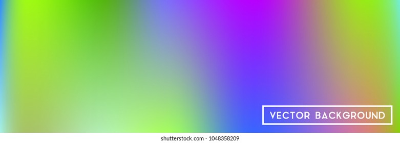 Acid neon horizontal wide headers modern background. Narrow smooth blurred futuristic template. Bright desert hologram contrast backdrop. Blank Holographic spectrum gradient for printed products.
