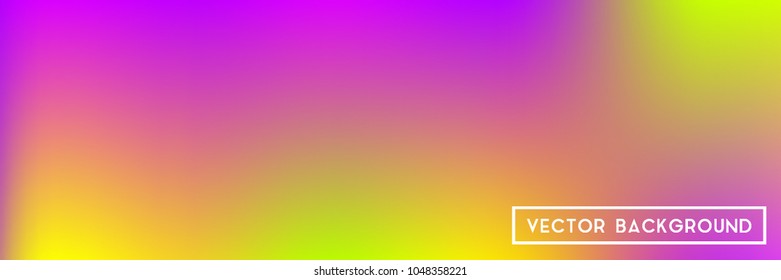 Acid neon horizontal wide headers modern background. Narrow smooth blurred futuristic template. Bright desert hologram contrast backdrop. Blank Holographic spectrum gradient for printed products.