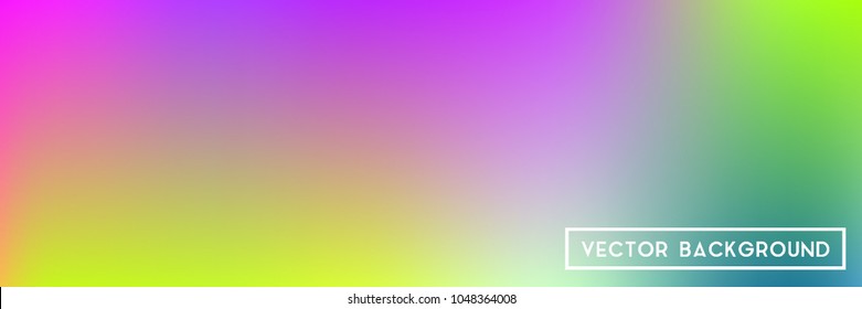 Acid neon horizontal wide headers modern background. Narrow smooth blurred futuristic template. Bright desert hologram contrast backdrop. Blank Holographic spectrum gradient for printed products.
