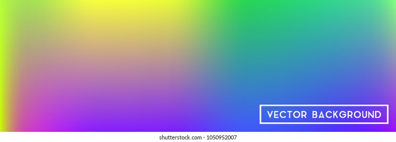 Acid neon horizontal wide headers modern background. Narrow smooth blurred futuristic template. Bright desert hologram contrast backdrop. Blank Holographic spectrum gradient for printed products.