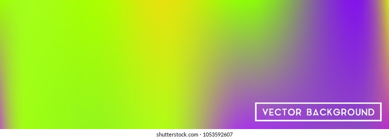 Acid neon horizontal wide headers modern background. Narrow smooth blurred futuristic template. Bright desert hologram contrast backdrop. Blank Holographic spectrum gradient for printed products.