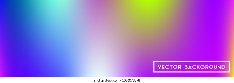 Acid neon horizontal wide headers modern background. Narrow smooth blurred futuristic template. Bright desert hologram contrast backdrop. Blank Holographic spectrum gradient for printed products.