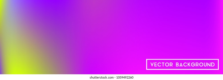 Acid neon horizontal wide headers modern background. Narrow smooth blurred futuristic template. Bright desert hologram contrast backdrop. Blank Holographic spectrum gradient for printed products.
