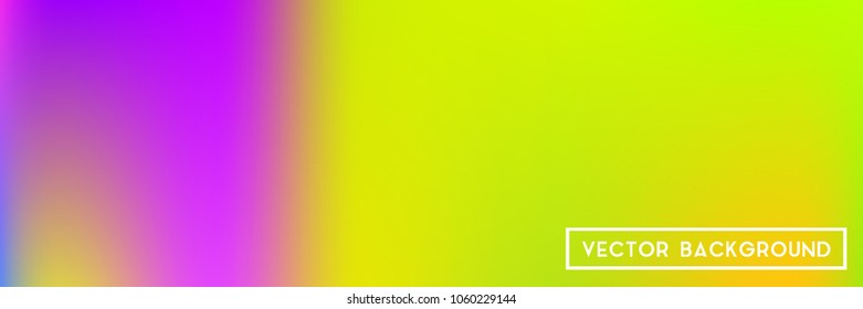 Acid neon horizontal wide headers modern background. Narrow smooth blurred futuristic template. Bright desert hologram contrast backdrop. Blank Holographic spectrum gradient for printed products.