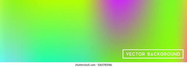 Acid neon horizontal wide headers modern background. Narrow smooth blurred futuristic template. Bright desert hologram contrast backdrop. Blank Holographic spectrum gradient for printed products.