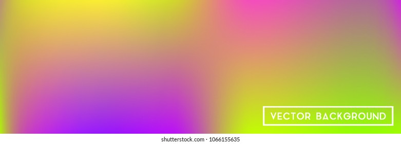 Acid neon horizontal wide headers modern background. Narrow smooth blurred futuristic template. Bright desert hologram contrast backdrop. Blank Holographic spectrum gradient for printed products.