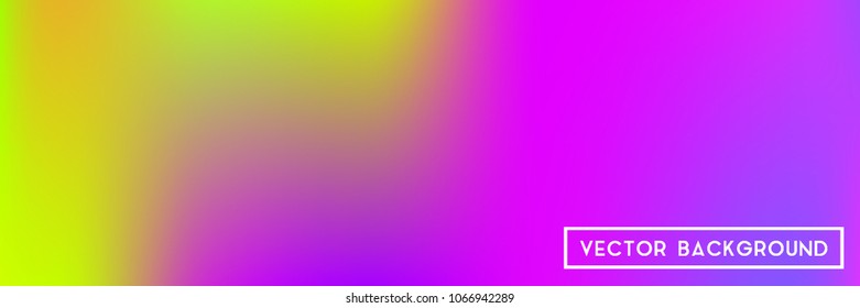 Acid neon horizontal wide headers modern background. Narrow smooth blurred futuristic template. Bright desert hologram contrast backdrop. Blank Holographic spectrum gradient for printed products.