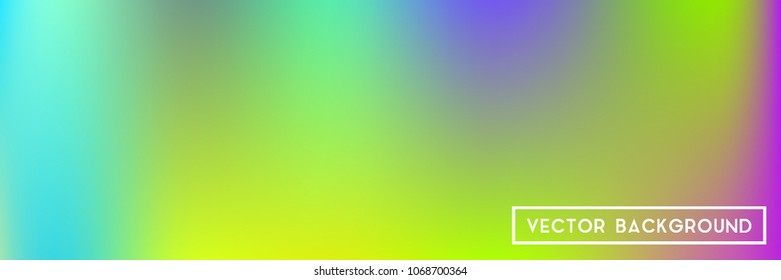 Acid neon horizontal wide headers modern background. Narrow smooth blurred futuristic template. Bright desert hologram contrast backdrop. Blank Holographic spectrum gradient for printed products.