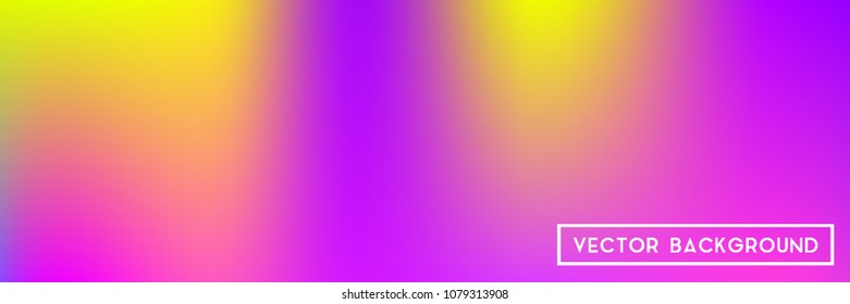 Acid neon horizontal wide headers modern background. Narrow smooth blurred futuristic template. Bright desert hologram contrast backdrop. Blank Holographic spectrum gradient for printed products.
