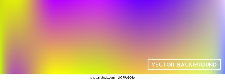 Acid neon horizontal wide headers modern background. Narrow smooth blurred futuristic template. Bright desert hologram contrast backdrop. Blank Holographic spectrum gradient for printed products.