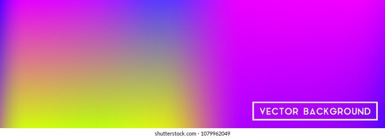 Acid neon horizontal wide headers modern background. Narrow smooth blurred futuristic template. Bright desert hologram contrast backdrop. Blank Holographic spectrum gradient for printed products.