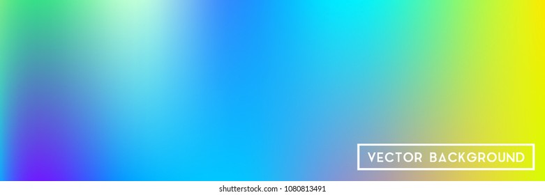 Acid neon horizontal wide headers modern background. Narrow smooth blurred futuristic template. Bright desert hologram contrast backdrop. Blank Holographic spectrum gradient for printed products.