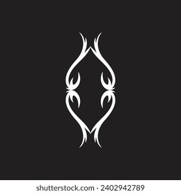 Acid Neo-tribal shapes. Abstract ethnic shapes in gothic style. Hand drawn modern elements for typography, tattoo, poster, cover.
