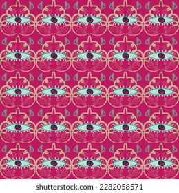 acid pattern with eyes following you for screensavers, albums, covers, backgrounds, cards, posters, gift wrapping, print
