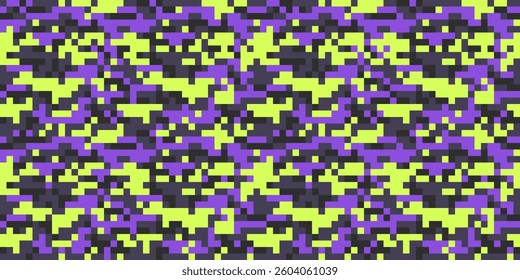 Acid pixel military pattern. Vector camouflage seamless pattern for clothing design.