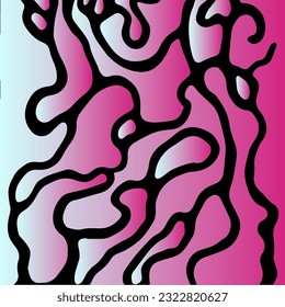 Acid fondo psicodélico negro y rosa con manchas abstractas de fusión y líneas en estilo hippie retro.