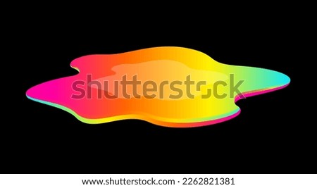 Acid puddle vector colorful cartoon over black background