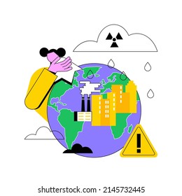 Acid rain abstract concept vector illustration. Acid precipitation component, water acidification problem, ph of rainwater measurement, harmful effect, toxic rain, atmosphere abstract metaphor.