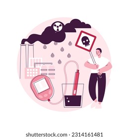 Acid rain abstract concept vector illustration. Acid precipitation component, water acidification problem, ph of rainwater measurement, harmful effect, toxic rain, atmosphere abstract metaphor.