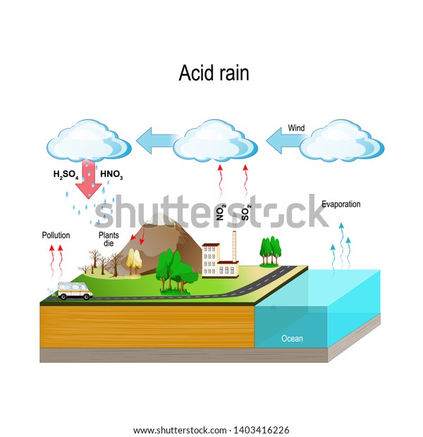 Acid rain is caused by emissions of sulfur dioxide\
and nitrogen oxide, which react with the water molecules in the\
atmosphere to produce\
acids.