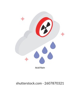 Acid Rain Concept isometric Style Illustrations. Eps 10 File
