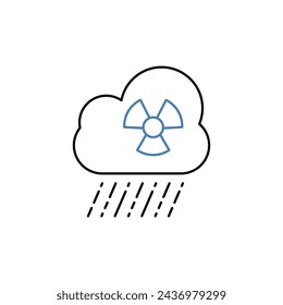 icono de la línea de concepto acid rain. Ilustración de elemento simple. diseño de símbolo de esquema de concepto de lluvia ácida.
