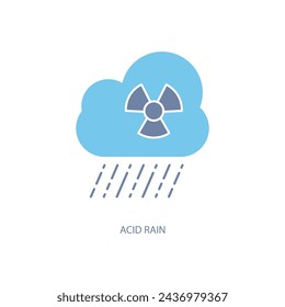 icono de la línea de concepto acid rain. Ilustración de elemento simple. diseño de símbolo de esquema de concepto de lluvia ácida.