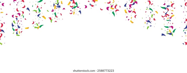 Acid Rain Flying Vector Transparent Panoramic Background. Rainbow Happy Splash Texture. Saturated Grit Carnival Design. Colorful Dot Festival Pattern.