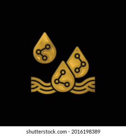 Acid Rain gold plated metalic icon or logo vector