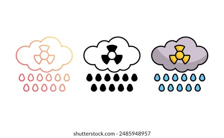 acid rain icon design with white background stock illustration