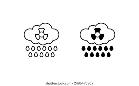 acid rain icon design with white background stock illustration