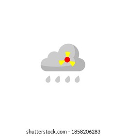 Acid rain icon. Ecology icon. Simple, flat, color.