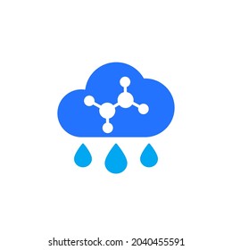 Acid Rain Icon, Flat Vector