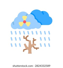 Acid Rain Icon Flat Vector Illustration