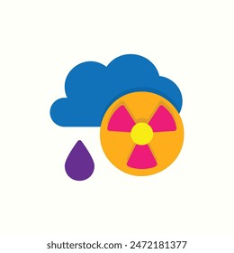 acid rain icon, isolated flat colored environment icon set