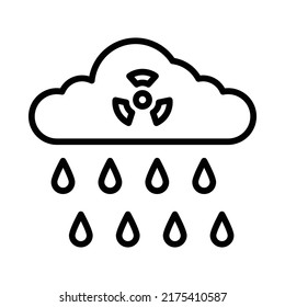 Acid Rain Icon. Line Art Style Design Isolated On White Background