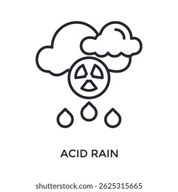 Estilo De Contorno Do Ícone De Chuva Ácida. Ilustração De Vetor Para Design Gráfico