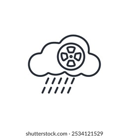 saures Regensymbol. vector.Editable stroke.linear style Zeichen zur Verwendung Web-Design, logo.Symbol-Illustration.