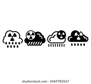 acid rain icons symbol vector design simple black white flat modern illustration collections sets isolated
