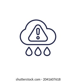 Acid Rain Line Icon On White