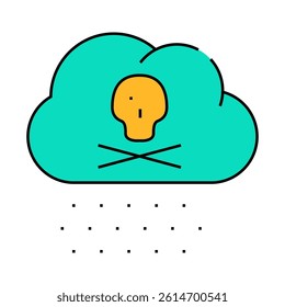 acid rain line icon vector. acid rain sign. isolated symbol illustration