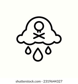 lluvia ácida, nube de contaminación, icono de lluvia, icono aislado en fondo de luz, perfecto para sitio web, blog, logo, diseño gráfico, medios sociales, interfaz de usuario, aplicación móvil