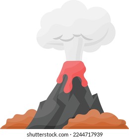 Acid rain vector color icon design, Environmental pollution symbol, Chemical Biological contamination sign, Pollutants stock illustration, Natural causes Volcanic gases concept