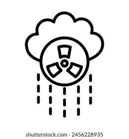 Línea de Vector de lluvia ácida Diseño de iconos