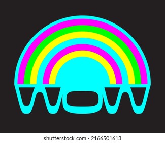 Acid rainbow print for graphic tee in y2k style.
Print for sticker, square poster, graphic tee, bullet journal cover, card.
