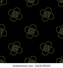 Acid Rave psychedelic seamless pattern. Trippy background with surreal element. 90s style pattern