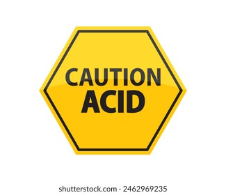 Acid signboard vector illustration. chemical, risk, safety, orrosive, liquid, dangerous, label, substance, damage, poison, security, beware. Can use for infographic, banner, poster, web design.