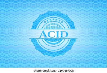 Acid water wave representation style badge.