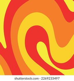 Acid wave rainbow line background in the 1970s 1960s hippie style